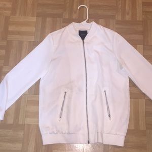 White bomber jacket